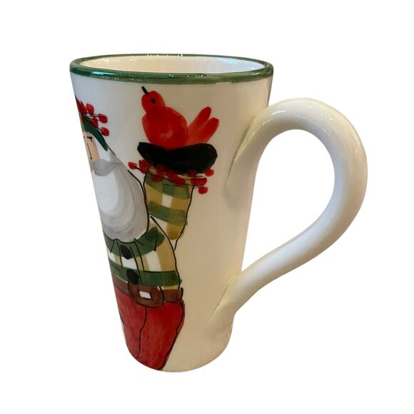 VIETRI Old St. Nick Latte Mug with Birds Hand Painted Santa Claus Made in Italy - Picture 7 of 13